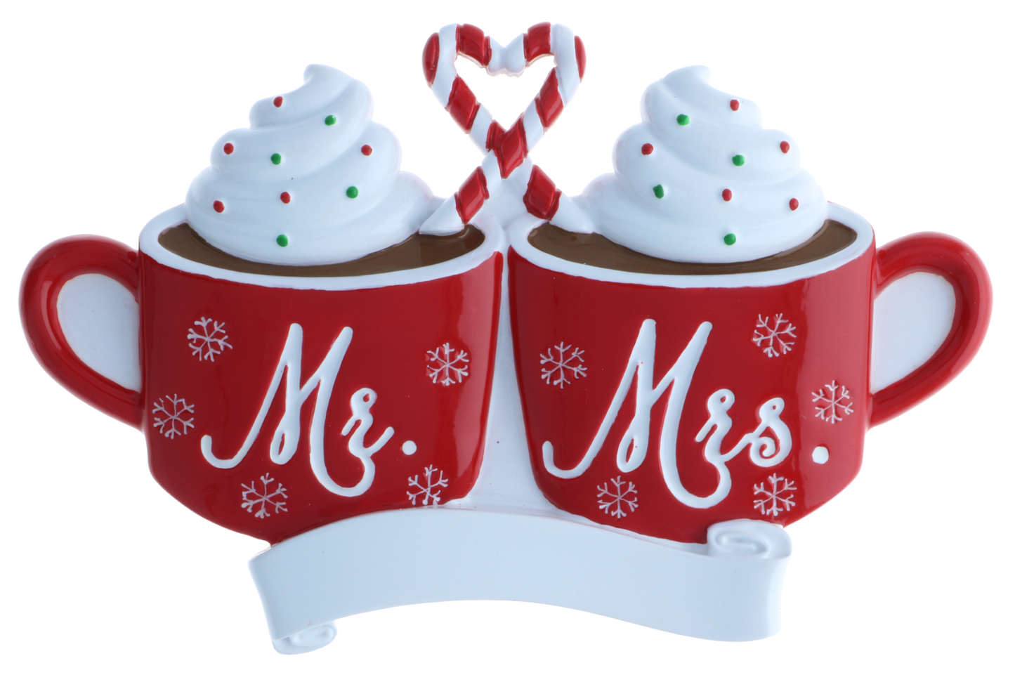 PolarX Ornaments - Mr. & Mrs. Hot Cocoa Mugs Personalized Ornament