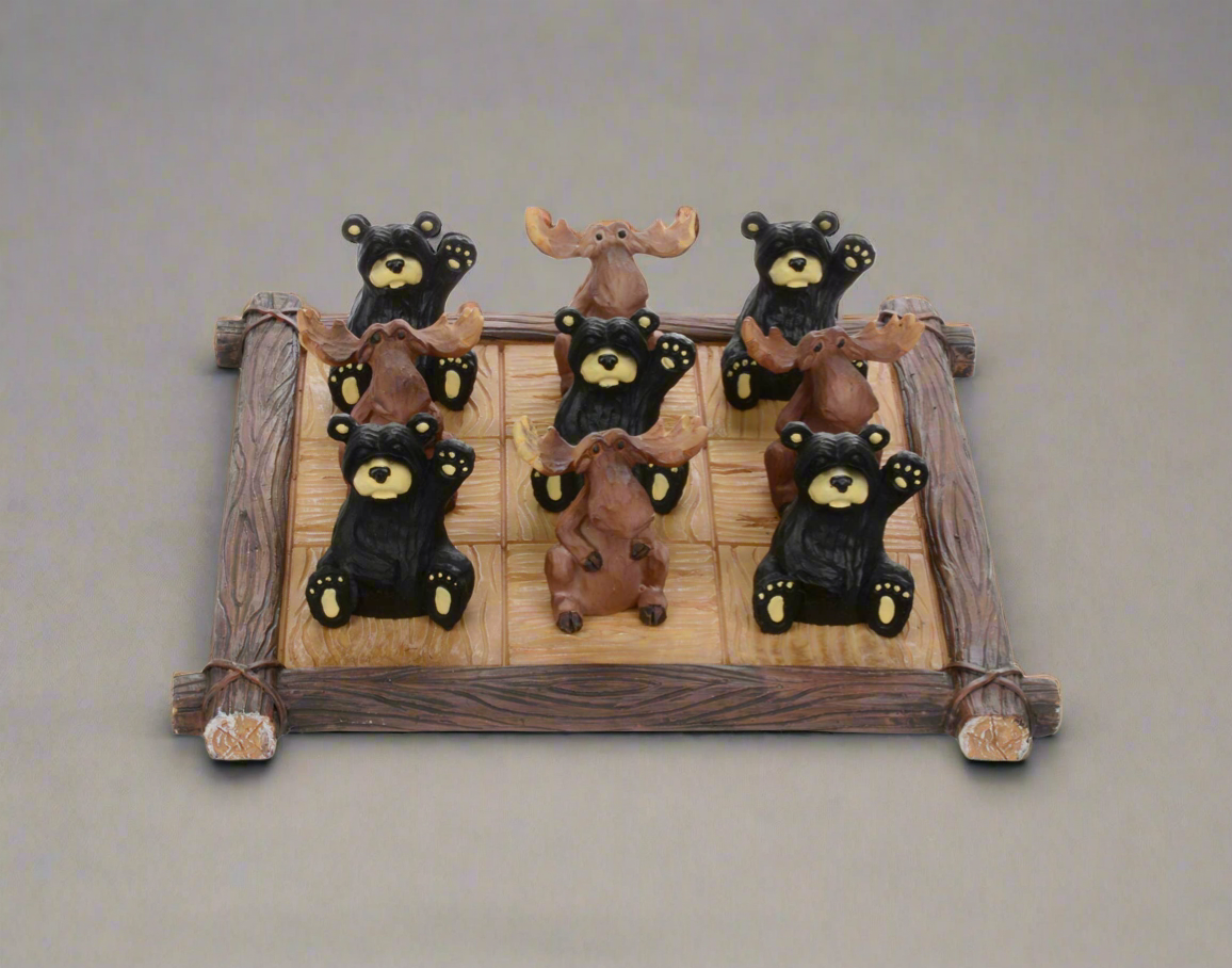 Bear & Moose "Tic Tac Toe" Set 8x8x2"