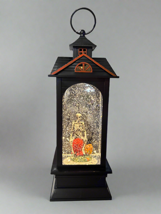 Halloween Skeleton Lantern Water Globe