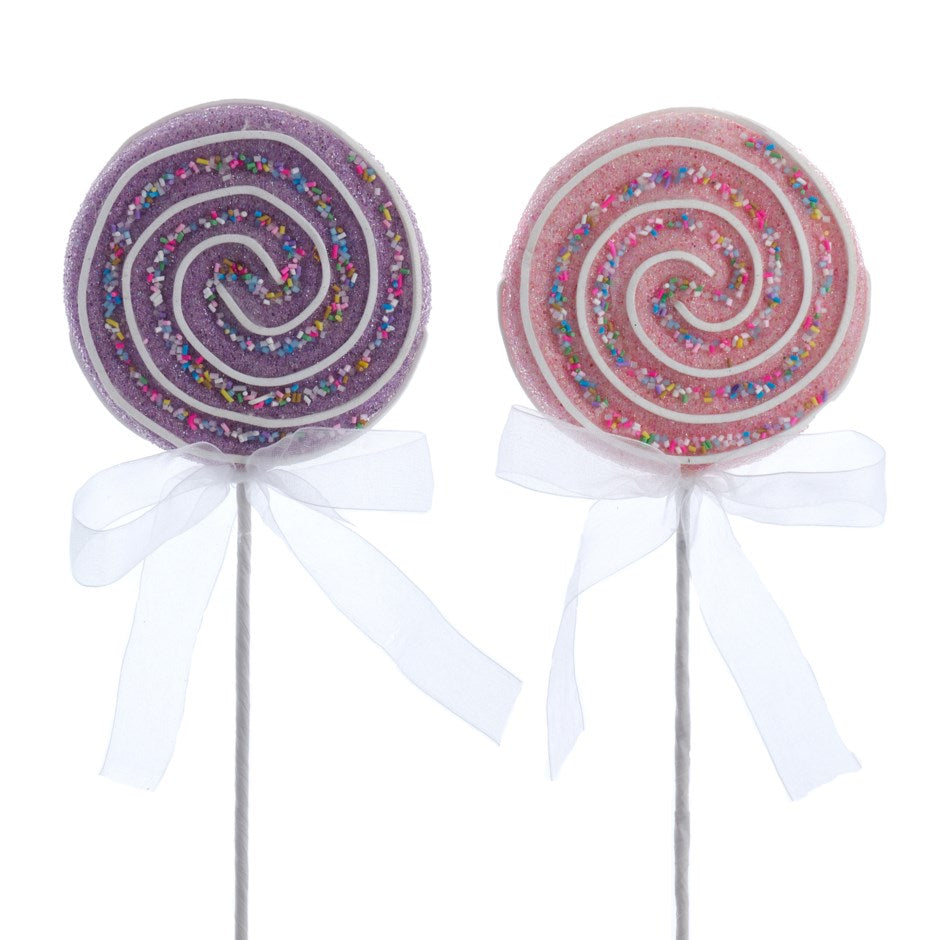 13.75"PINK/PURPLE LOLLIPOP PICK 2/A