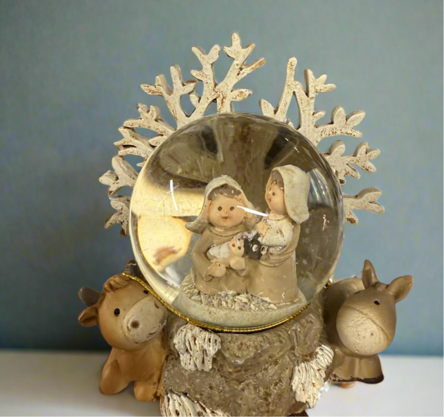 Christmas Tradition - 3.5" Holy Family Water Globe with Tree & Animals