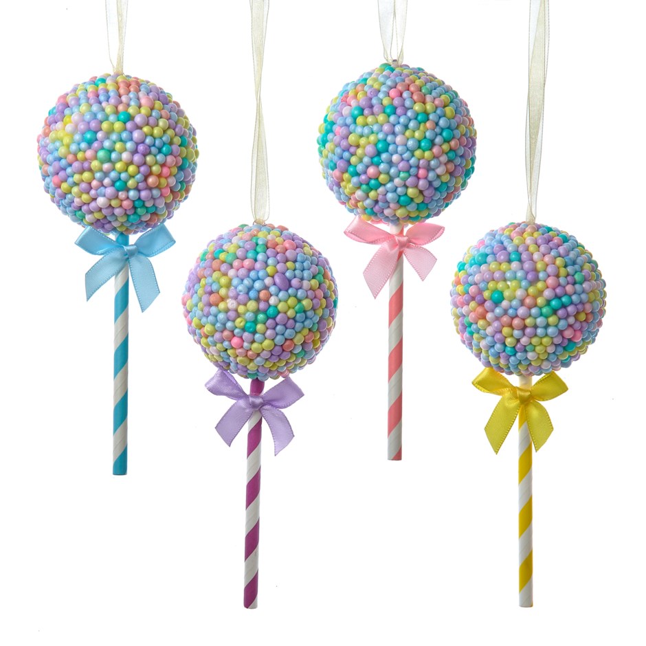 6.5"BUBBLEGUM BALLS LOLLIPOP ORN 4A