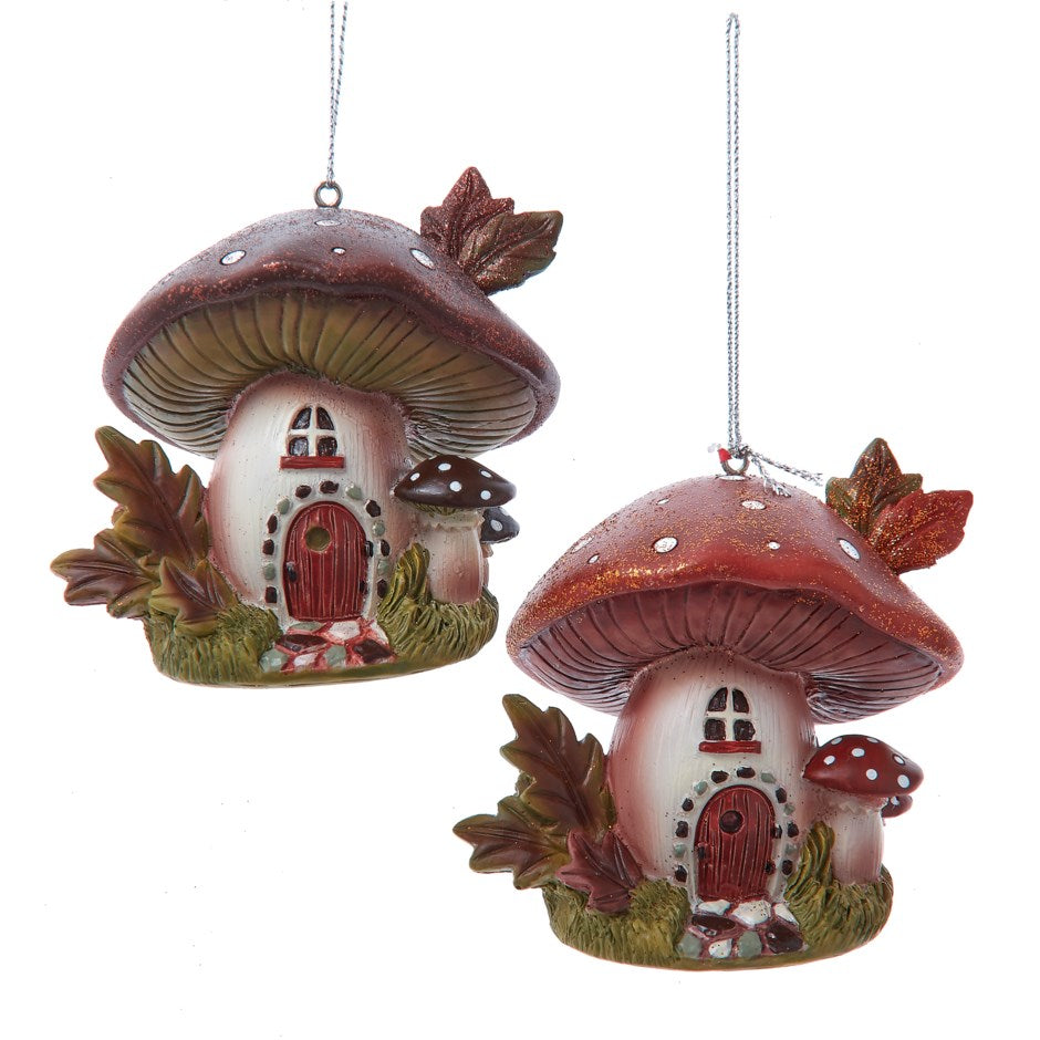 3.3"RESIN MUSHROOM HOUSE ORN 2/A