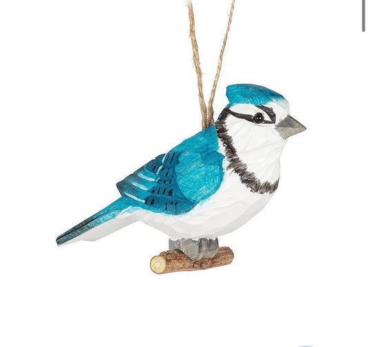 Blue Jay Carved Ornament