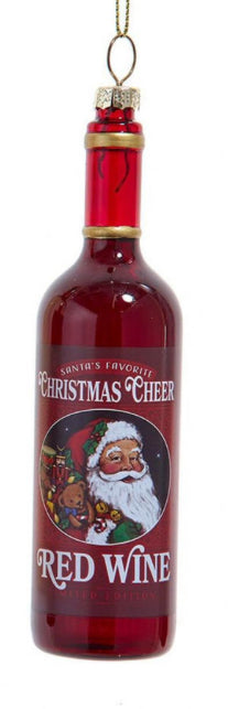 Glass Wine Bottle With Sayings Ornament