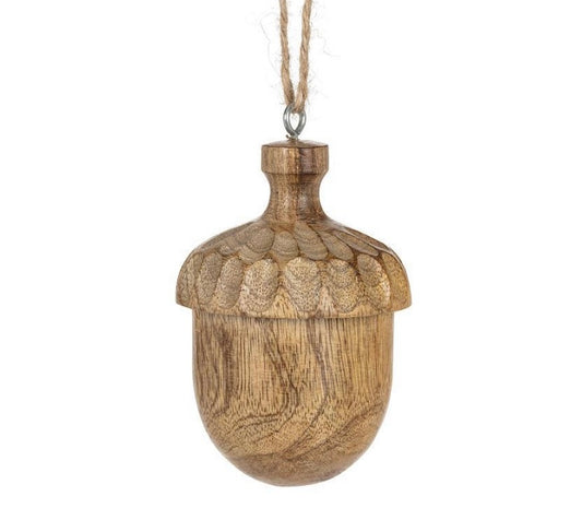 Carved Acorn Ornament