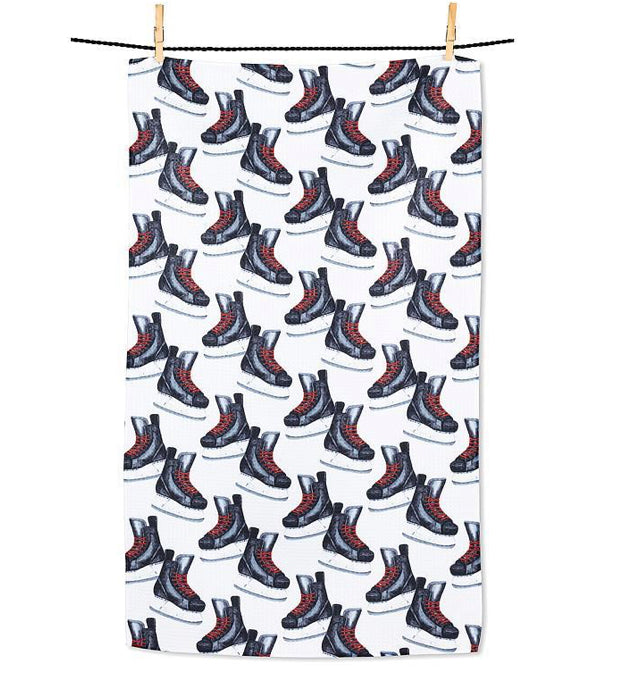 Hockey Skates Kitchen Towel