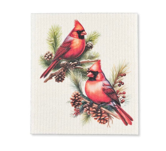 Cardinals & Pine Cones Dishcloths