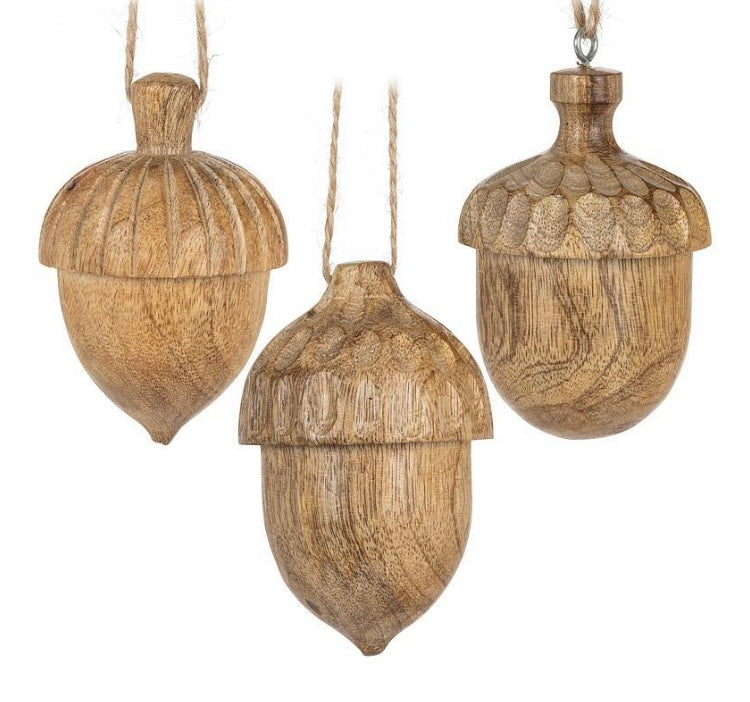 Carved Acorn Ornament