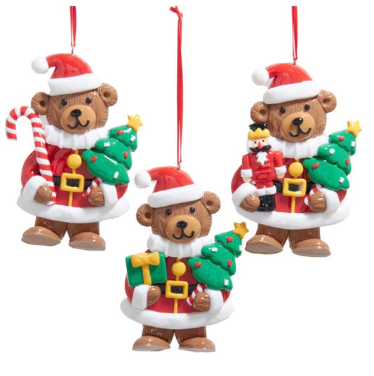 4.5 Inch Bear in Santa Suit 3 Assorted (sold individually), D4957
