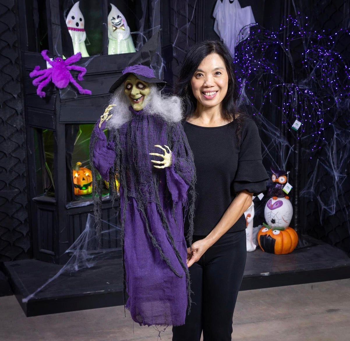 Witch with Movement and Sound, 40"H