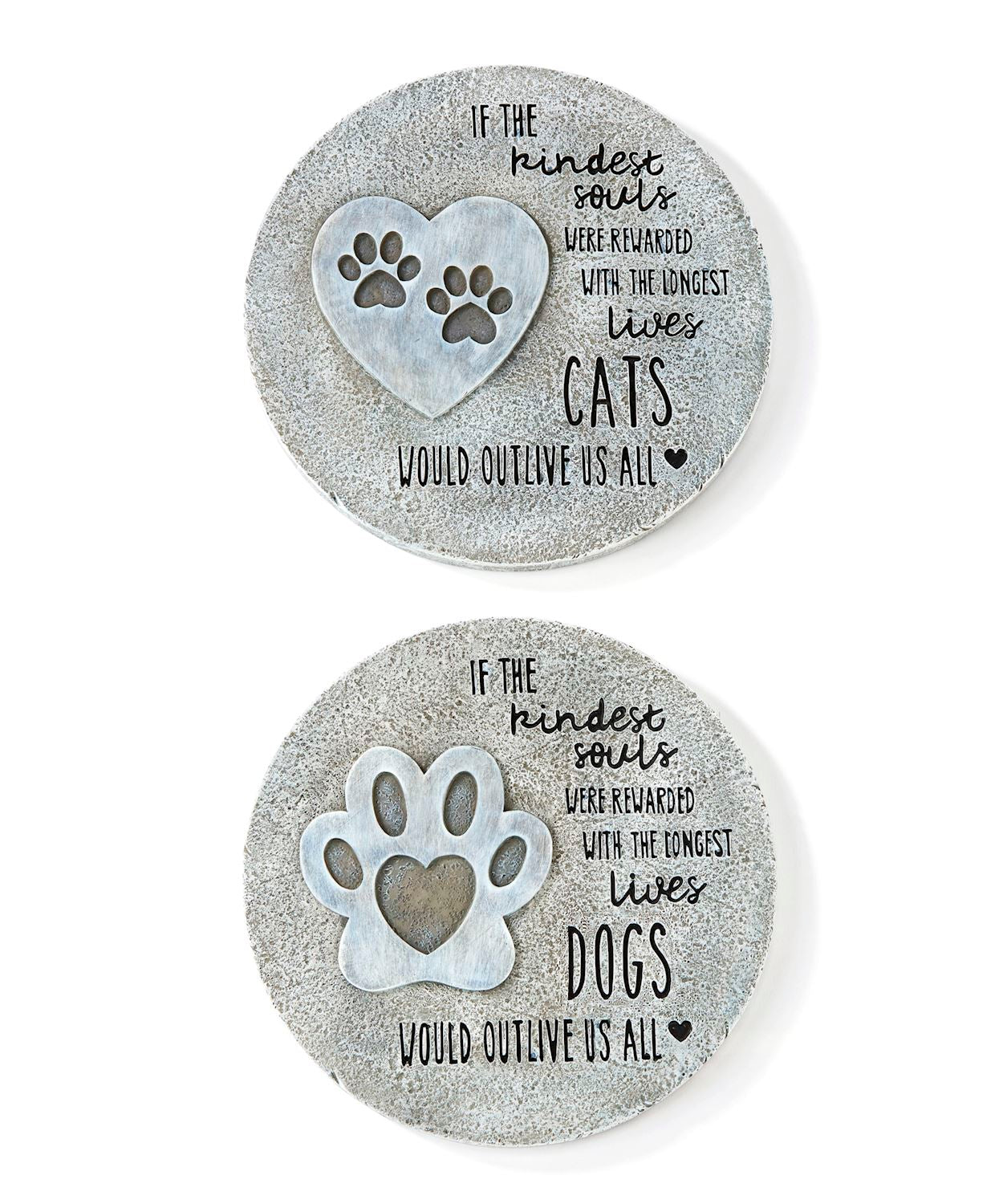 Paw Print Stepping Stone/Wall Plaque, 2 Assorted (sold individually)