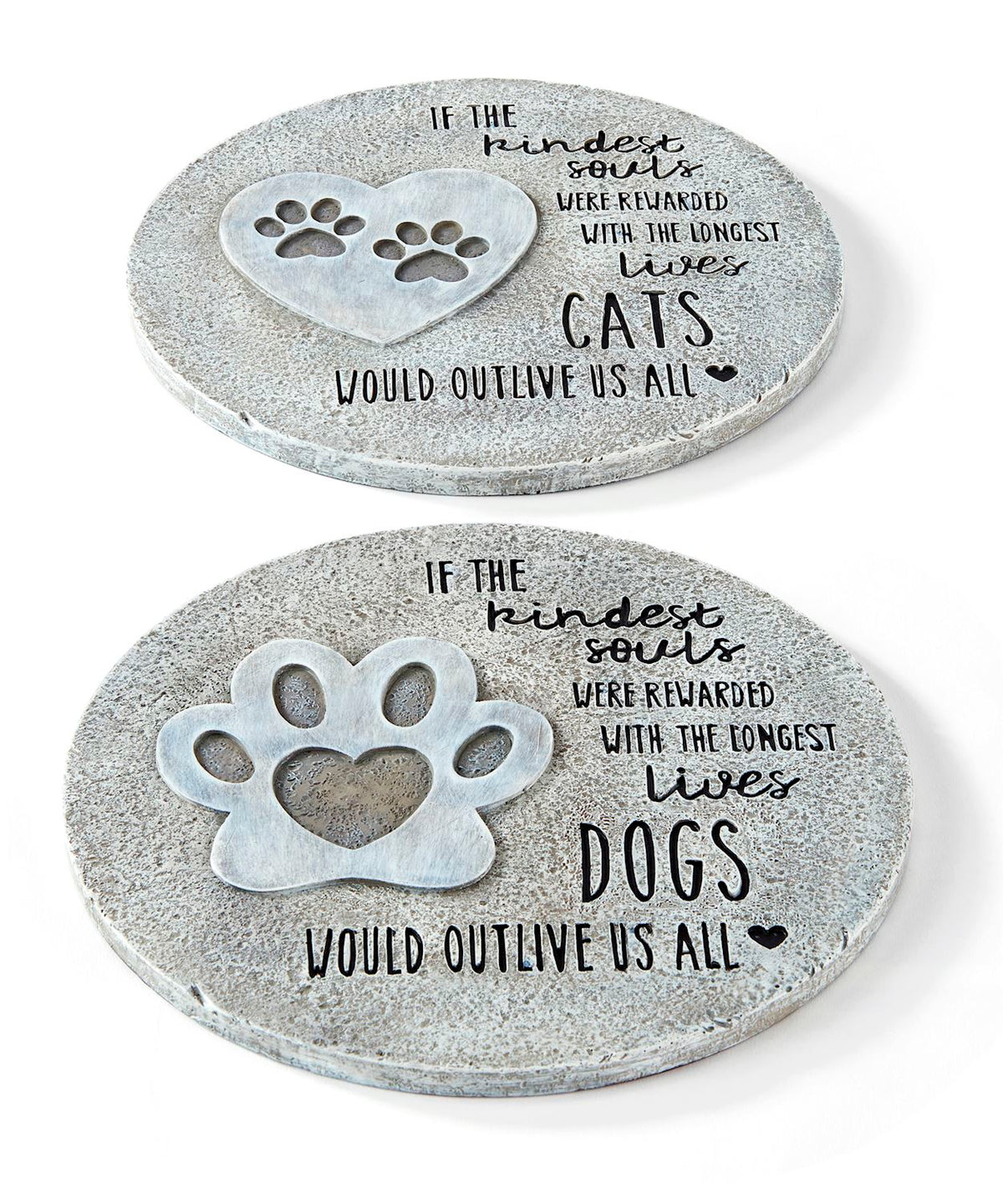 Paw Print Stepping Stone/Wall Plaque, 2 Assorted (sold individually)