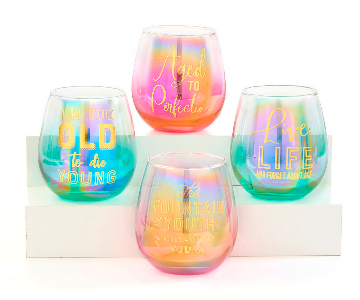 Stemless Wine Glass, 4 Assorted (sold individually)