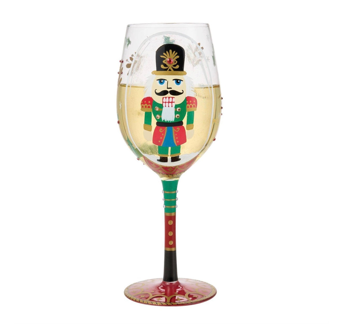 Nutcracker Snow Globe Wine Glass