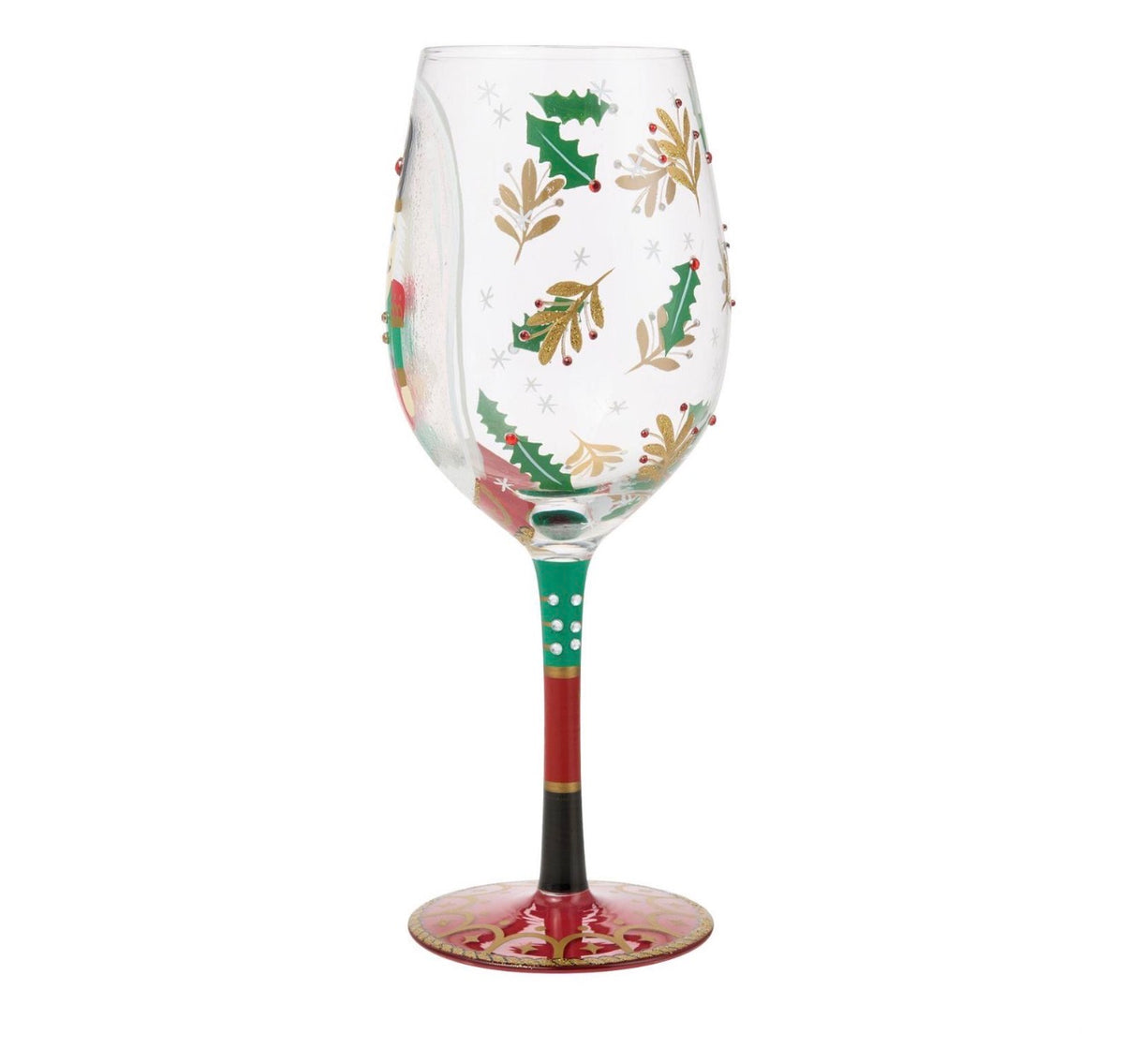 Nutcracker Snow Globe Wine Glass