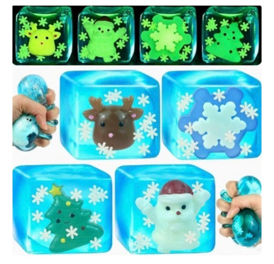 SQUISHY, Glow in the Dark, Holiday Ice Cube
