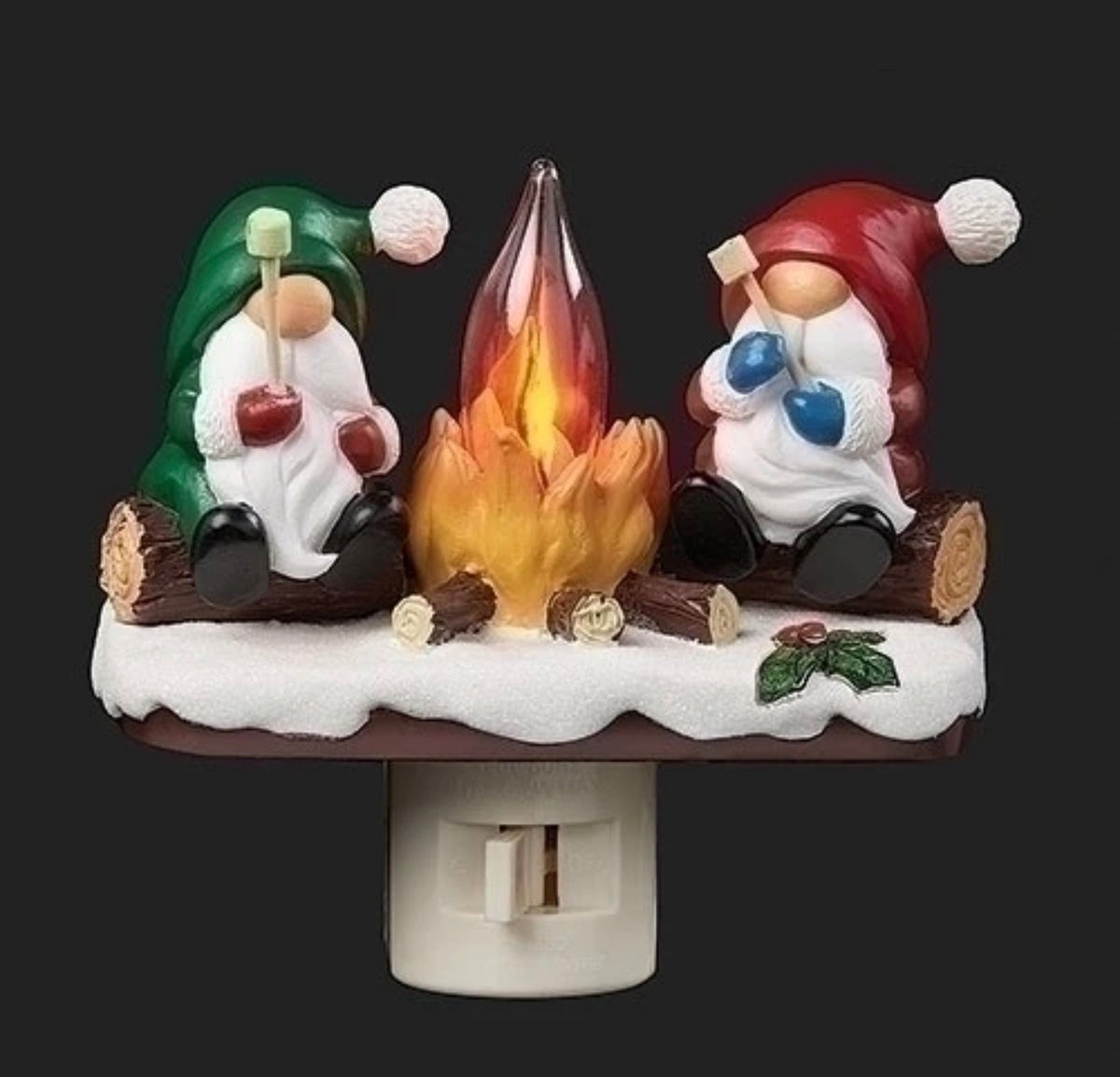 Gnome Campfire Nightlight Red/Green #160293