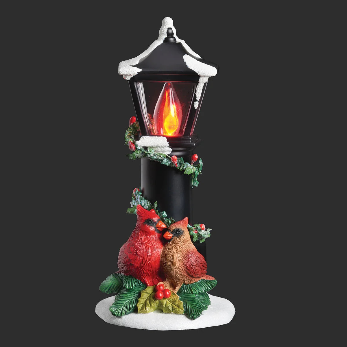 Roman Lights Cardinals Nestled Under a Flickering Flame Lamppost Night-Light #160345