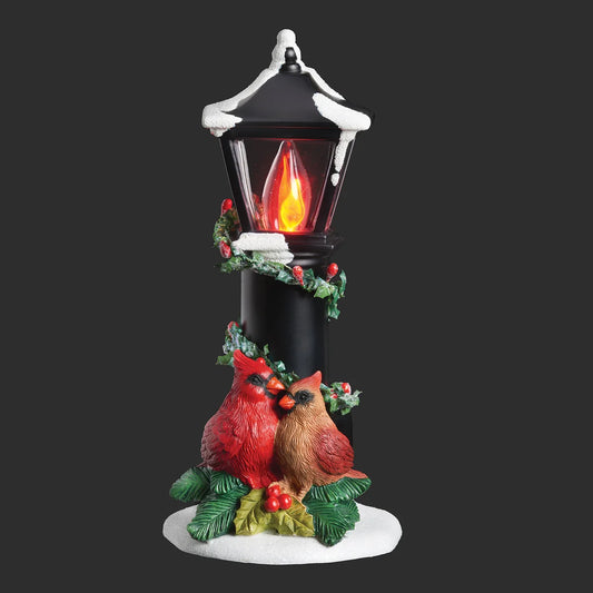 Roman Lights Cardinals Nestled Under a Flickering Flame Lamppost Night-Light #160345