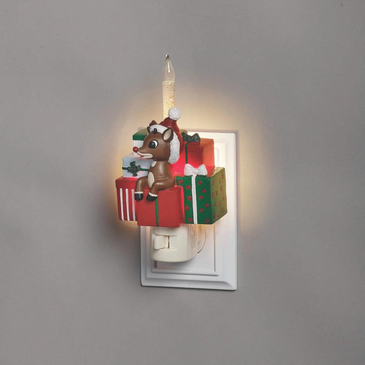 Rudolph with Gifts Bubble Night-Light #160429