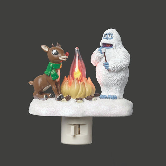 Rudolph & Bumble Flickering Flame Campfire Night-Light