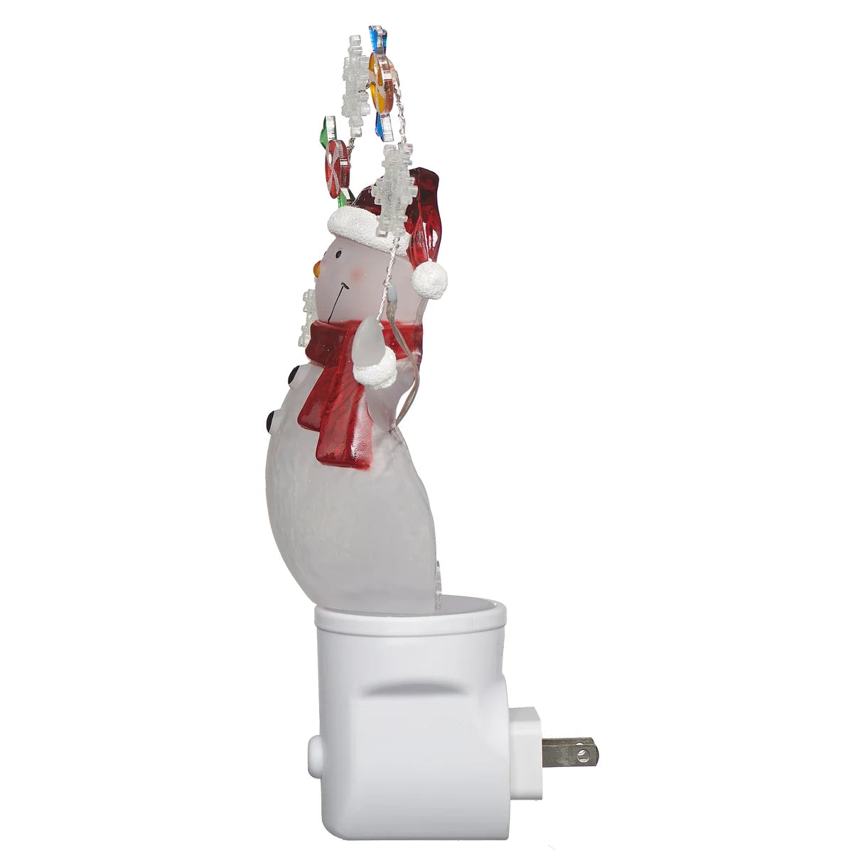 Roman Lights Snowman with Candy & Snowflake Garland Night-Light