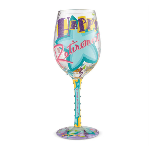 Wine Glass Happy Retirement by Lolita