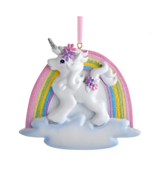 4.5" RESIN UNICORN RAINBOW ORNAMENT