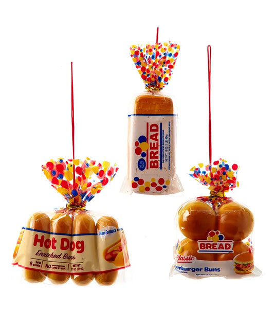 RESIN BREAD IN BAG ORNAMENT, 3 ASSORTED (sold individually) 3.5-4.5 Inches