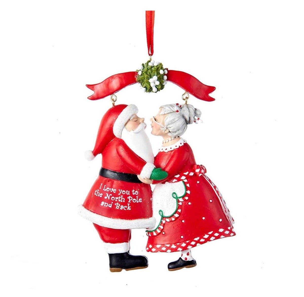 Mr. And Mrs. Claus Under Mistletoe Ornament #C8800