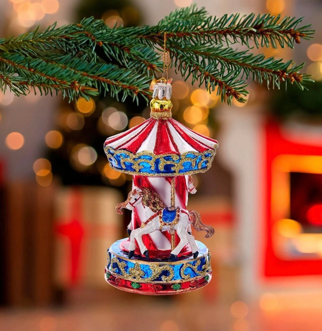 Noble Gems™ Carousel Glass Ornament #NB1360