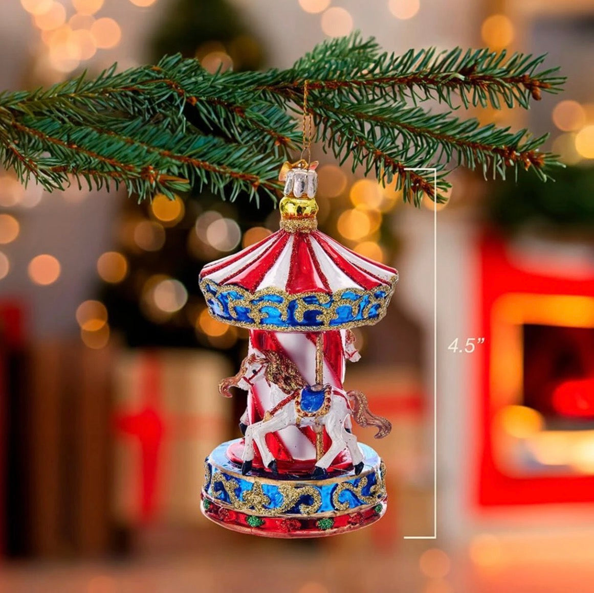 Noble Gems™ Carousel Glass Ornament #NB1360