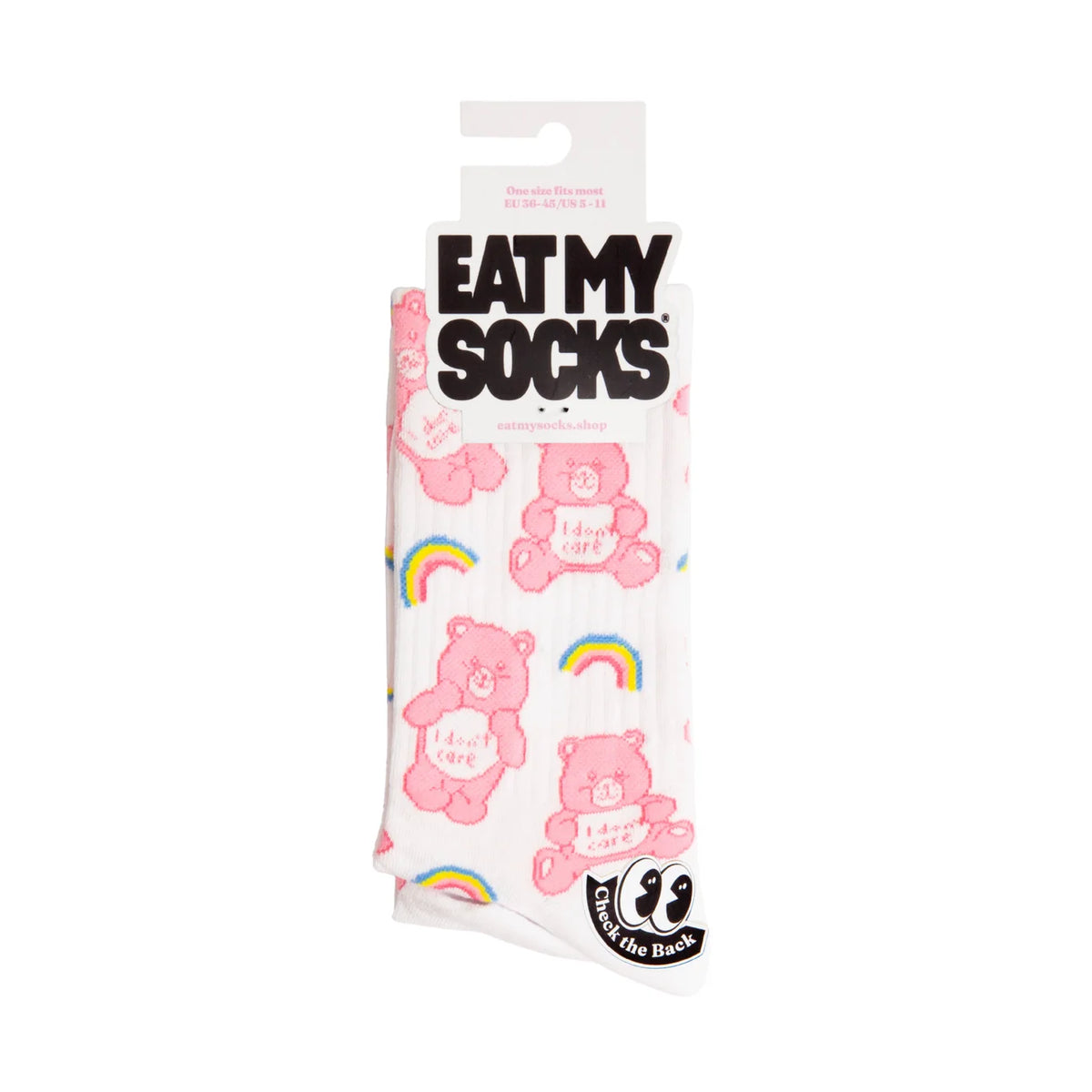 Eat My Socks Rainbow Bear Crew Socks