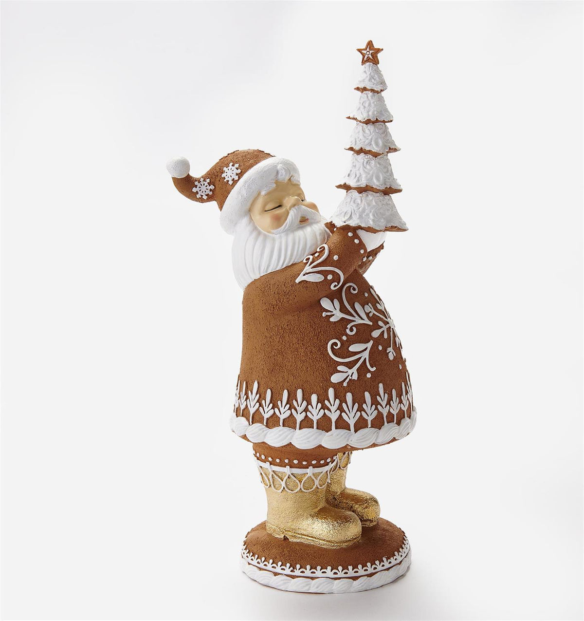 Brown & White Santa Design Figurine