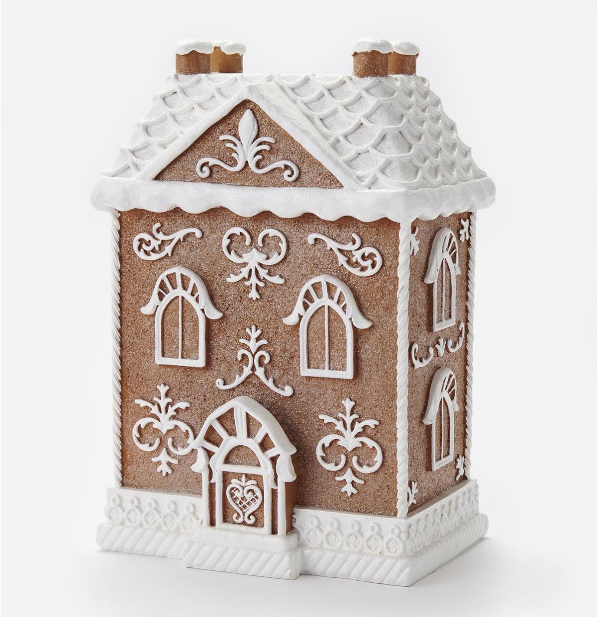 Brown & White Gingerbread House Table Decoration