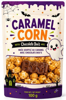 Halloween Caramel Corn with Chocolate Boo!
