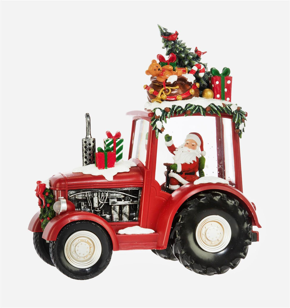 LED Santa Tractor Water Globe