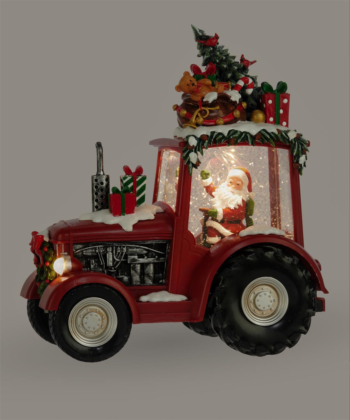 LED Santa Tractor Water Globe