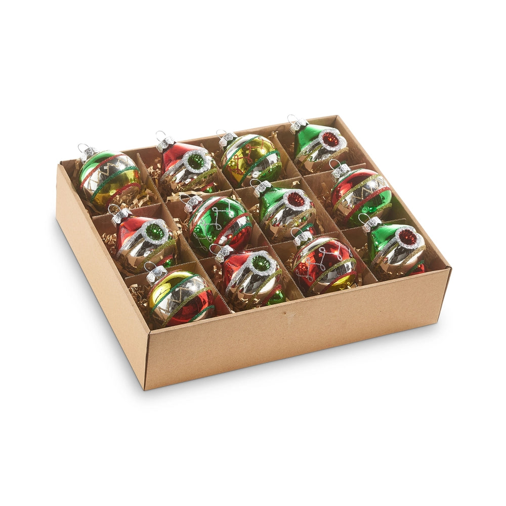 2" BOX OF VINTAGE ORNAMENTS
