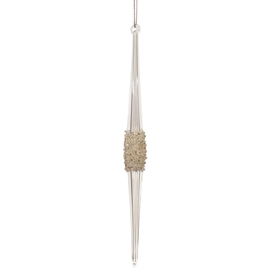 CLEAR GLASS ICICLE ORNAMENT
