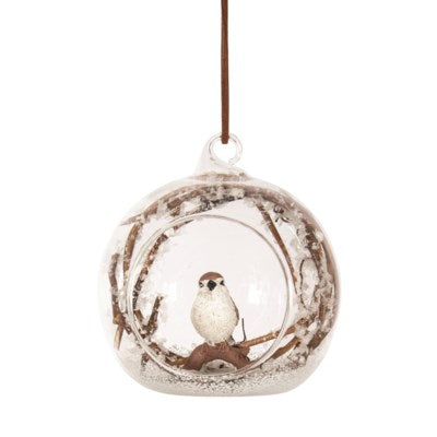 Clear Glass Bird Ornament