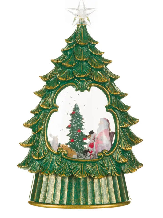 
• SKU: CB9073GR • Description: 10.5" Green Plastic Star Topped Tree Warm White LED Snow Globe with Cozy Santa and Deer Family • IMPORTED • Product Dimensions: 10.5 x 10.5 x 3.25 Inches; 2.32 lbs Holiday home decor doesn't have to be boring, classic, or stuffy - instead, it can be bright, fun or even quirky! If you are looking to find a cool new snow globe collection, you found the right online store! Our LED Star Topped Tree Snow Globe with cozy Santa and deer family will keep things cool with its Green Fr