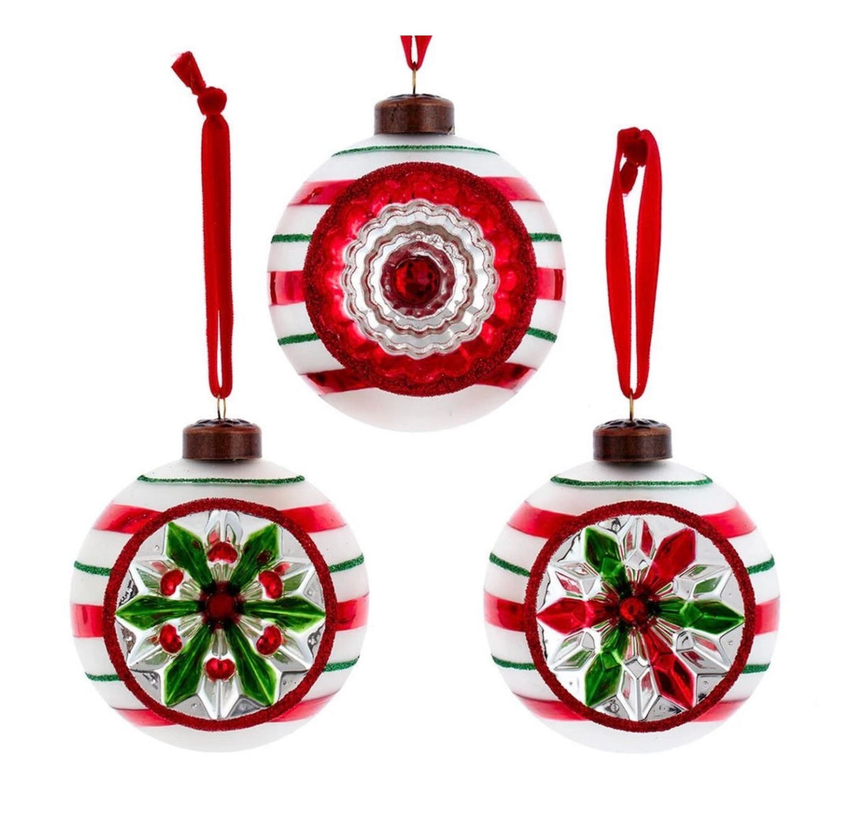 3" The Early Years Glass Reflector Ornaments, 3 Piece Box