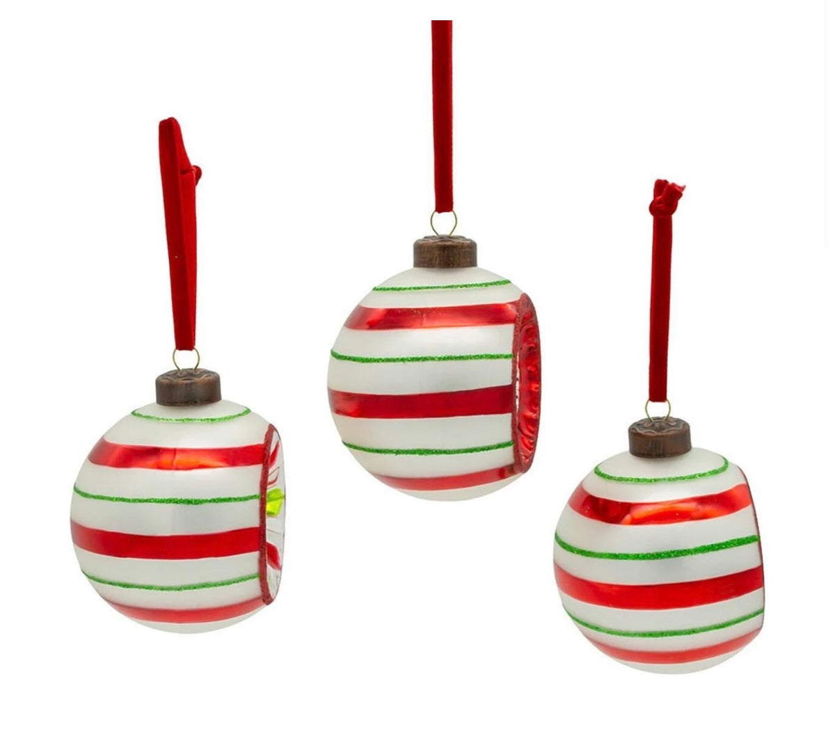 3" The Early Years Glass Reflector Ornaments, 3 Piece Box
