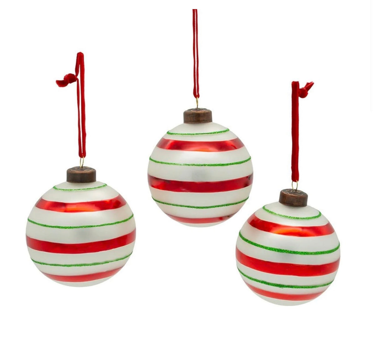3" The Early Years Glass Reflector Ornaments, 3 Piece Box