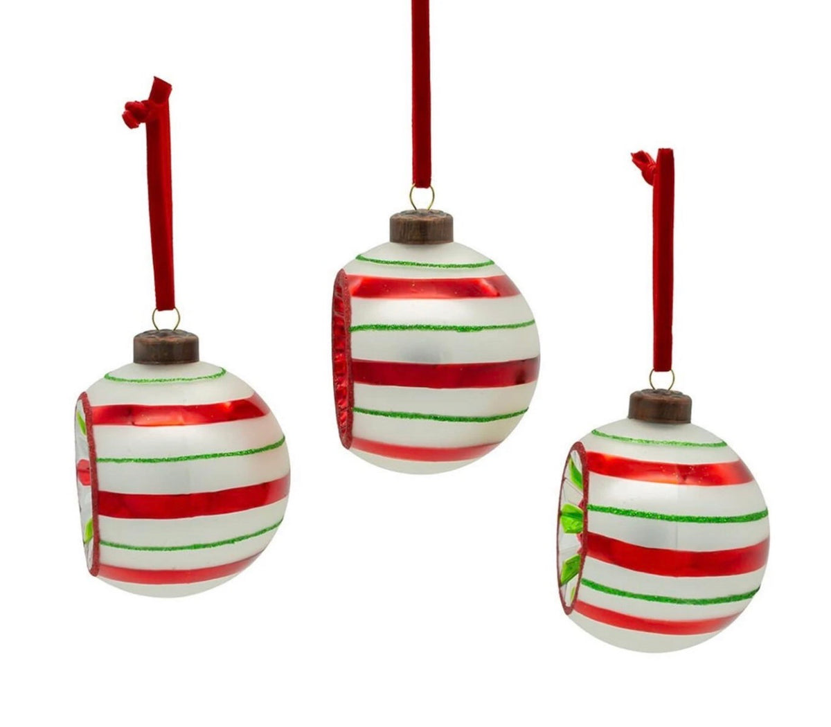 3" The Early Years Glass Reflector Ornaments, 3 Piece Box