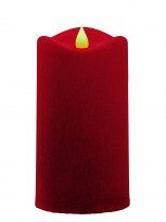 6"LED FLOCKED PILLAR CANDLE with TIMER