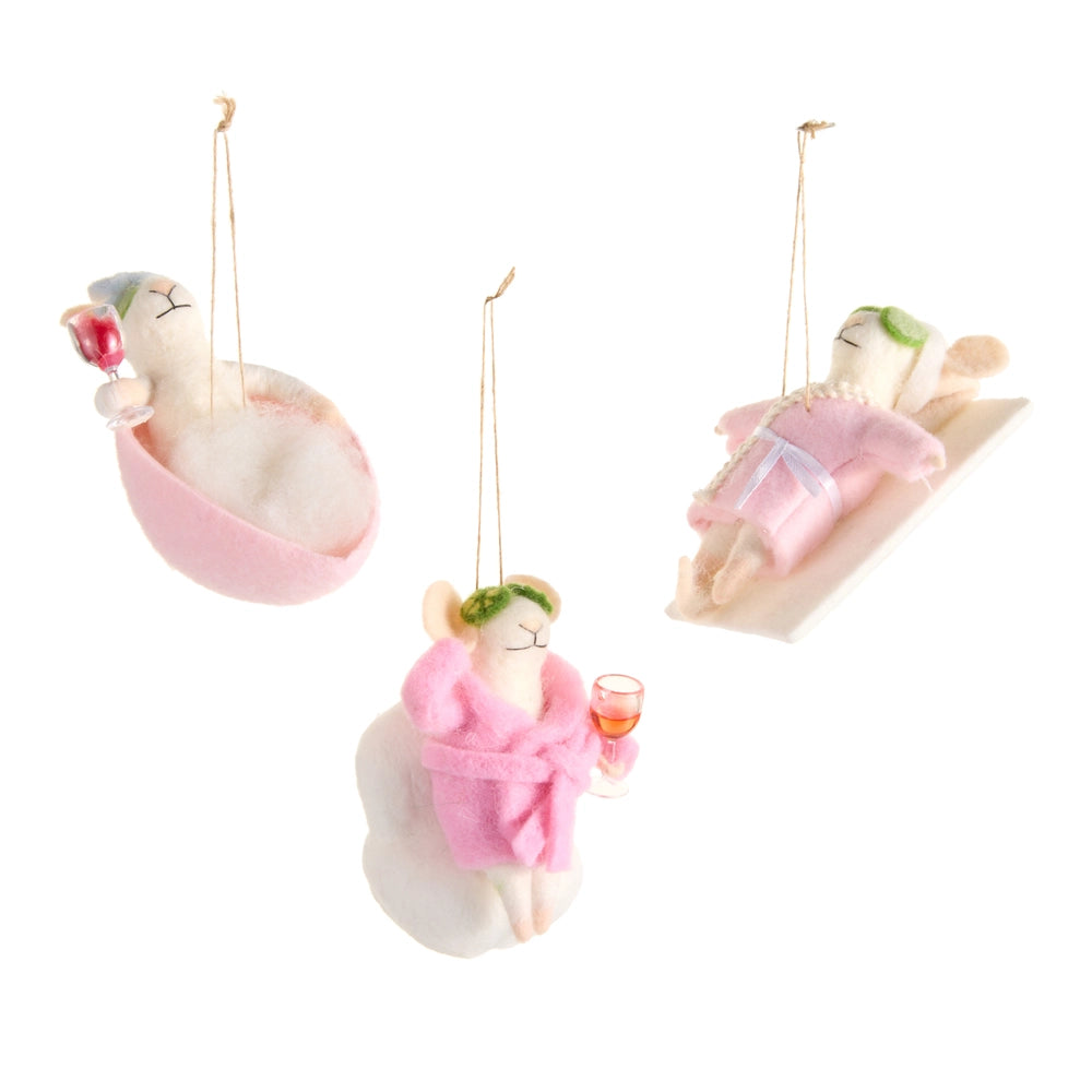 5.5" Spa Day Mice Ornaments