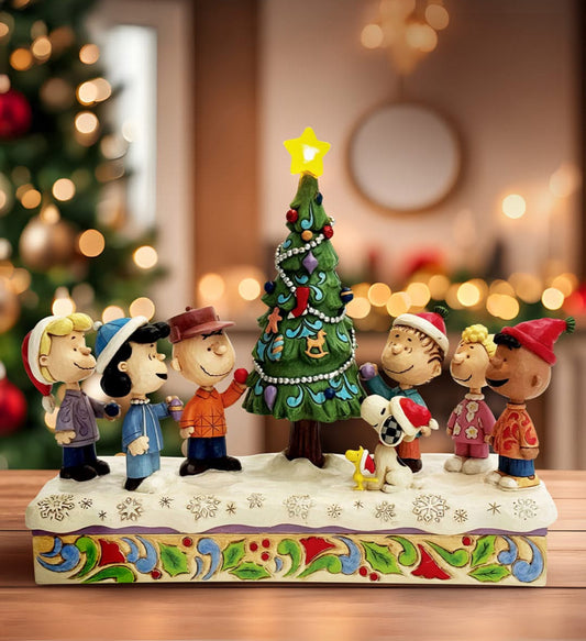 Peanuts Gang Decorating Christmas Tree by Jim Shore